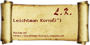 Leichtman Kornél névjegykártya